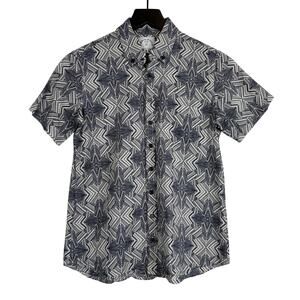 Kirrin Finch Androgynous Button Down Shirt Gray Blue Womens - 8